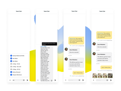 Small Team Chat Side Bar Panel app chating design ui ux web