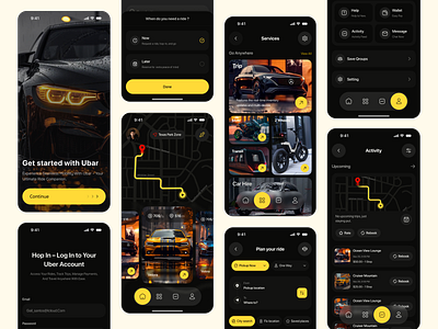 Ride App android app design app design concept car ride app dark ui design inspiration dribbble interface ios app ios deaign mobile app mobility popular app ride app user experience app