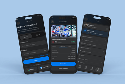 Finance Investment Platform app design cryptoapp design digitalinvestment financeapp financeinnovation financestartupapp fintechdesign investmentapp mobile app nextgenfinance ui uiux