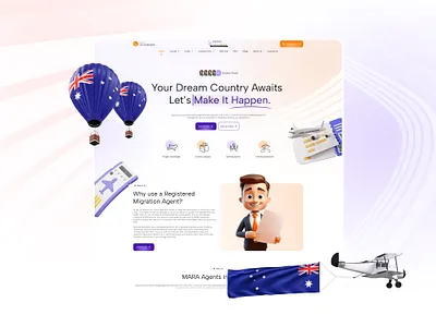 Immigration & Visa Consultancy Website Design | Modern UI figma immigration modern website ui deisgn uiux user interface visa consultancy web design website design