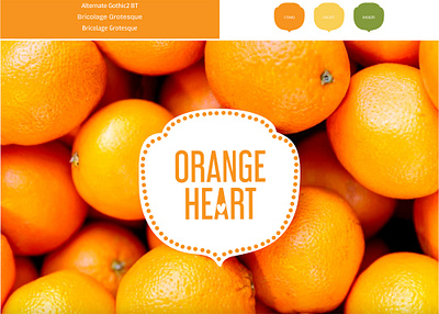 Orange Heart - Freshly Pressed juices ackaging branding illustrations logo