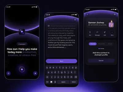 Smart AI Assistant App UI ai ai assistant ai mobile app app app designer artificial intelligence gpt chat interface ios machine learning mid journey mobile mobile app design mobile app ui product design ui ui ux ux