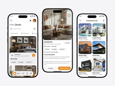 Real Estate Mobile App app design cards figma graphic design home ios mobile app mobile ui product design property property finder ui property listing real esate real estate real estate app real estate design real estate mobile app saas ui