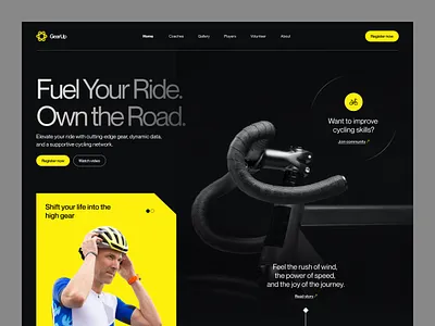 GearUp - Traning Provider Agency cycle graphic design interface landing page product ride service startup uiux web web page website