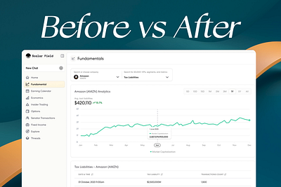 SchalarField Fundamentals Page Redesign analytics before vs after best design ageency dashbboard dashboard design roast financial dashboard mafruh redesign saas saasfactor scalarfield ux fix ux optimization uxdesign uxui ycombinator
