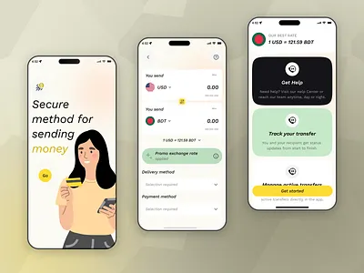 Money Transfers & Global Payments App appdesign appredesign fintech globalpayments mobileapp moneytransfer