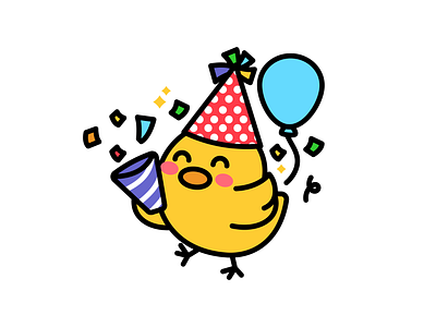 Chicks Party animal character chicken chicks cute easter farm illustration mascot party vector yellow