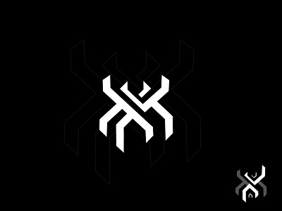 AJ Spider/Crab Inspired Logo – Modern Geometric Tech,Gaming abstract logo ai branding crab logo creative insect logo crypto logo design esports logo futuristic logo geometric logo insect inspired logo minimal black and white logo modern brand identity sharp geometric logo spider logo tech logo design unique tech branding