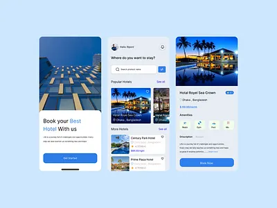 Hotel Booking Mobile App android app android app design booking app branding design graphic design hotel mobile app ios app ios app design logo mobile app mobile app ui design mobile uiux popular design travel design trendy design ui design uiux