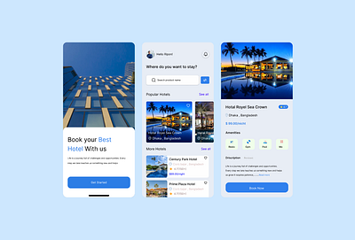 Hotel Booking Mobile App android app android app design booking app branding design graphic design hotel mobile app ios app ios app design logo mobile app mobile app ui design mobile uiux popular design travel design trendy design ui design uiux