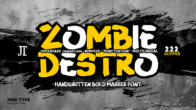ZOMBIE DESTRO branding font font design fonttype graphic design handwriting logo type foundry typography