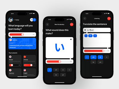 Sprache - Language Learning App app japanese language language app language learner language learning languages learner learning learning app learning platform mobile mobile app mobile design translate ui uidesign uiux words