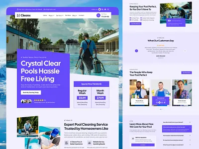 Pool Wash Cleaning Website Design cleaning cleaning business cleaning service cleaning website homepage landing landing page pool cleaning pool cleaning agency pool cleaning service pool cleaning website pool installation pool maintainance pool wash uiux web design website