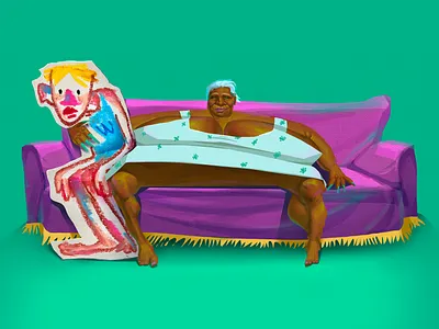 Granny with her granddaughter art books brand illust character design design digital art illustration pastel