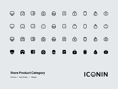 Iconin : Store Product Category Icon Set app icon logo app icons flat icons icon icon illustration icon pack iconin iconography icons icons set iconset illustration interface icon line icons product icon store stroke icons ui icons vector icons web icons