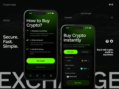 Crypto App – Buy & Sell Instantly app application bitcoin buycrypto crypto cryptoapp cryptocurrency cryptoexchange cryptowallet darkmode digitalcurrency exchange financeapp fintech mobileapp mobiledesign onboarding sellcrypto usdt uxflow