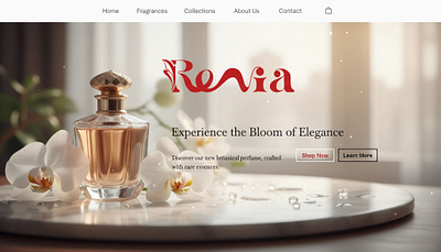 Revia branding design hero section logo perfume typography ui