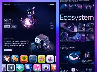 Openfabric.ai 3d icons 3dillustration ai design graphic design icons illustration ui uiux design web design