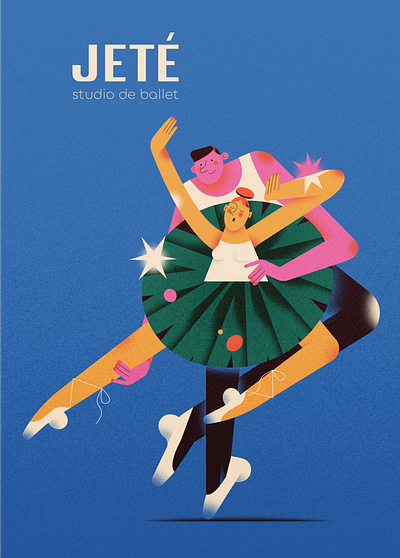Jeté Ballet Studio — Visual Identity 2d arts ballet branding character concept contemporary creative dance identity illustration logodesign poster visualidentity