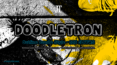 DOODLETRON branding design doodle art doodle font font font design fonttype graphic design handwriting illustration logo type foundry ui