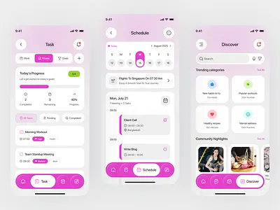 Daily Planner Mobile App-Smart Task & Schedule Manager activity activity planner calendar daily planner esponsive design mobile app nutrition planner app planning product design reminder schedule schedule app sport task list task manager task planner to do app ui design ux design