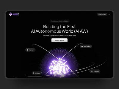 Website for Web3 AI Agent Portal analytics animation crypto fintech landing page outcrowd saas scroll animation ui web design web development web3 webflow website