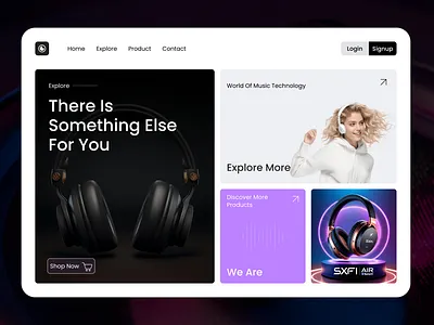 Music Technology - Modern Bento UI Layout bento design modern