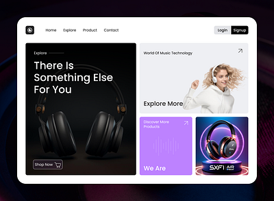 Music Technology - Modern Bento UI Layout bento design modern