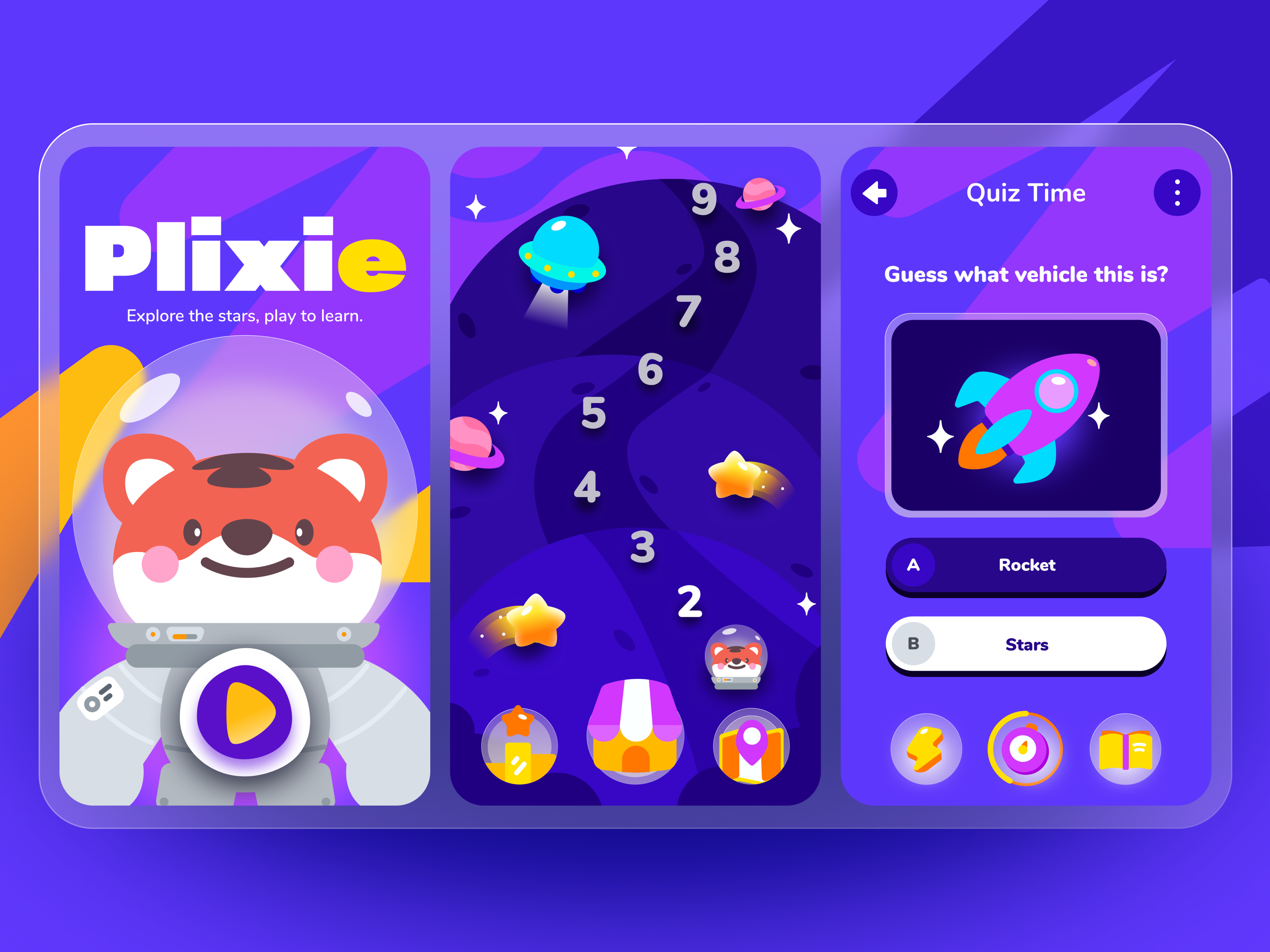 Example of Plixie — Space Education Game Design