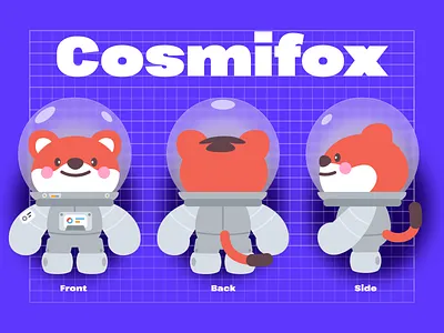 Cosmifox Game Character Design astronout character character design design fox game game design illustration mascot design space