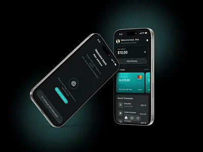 Fintech Mobile Banking App – Dark Mode UI animation mobile banking ui