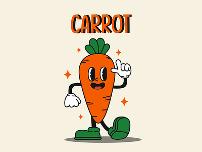 Carrot Illustration carrot cartoon color design flat illustration pose smile vector vegetable