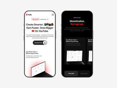 Yuzix - Website Mobile Version clean design figma minimal mobile real responsive saas slick ui ux uxui web website white