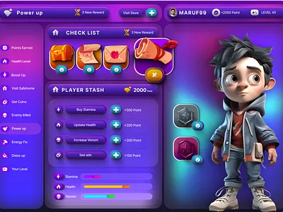 Gaming UI/UX Design game art game element gaming ui ux
