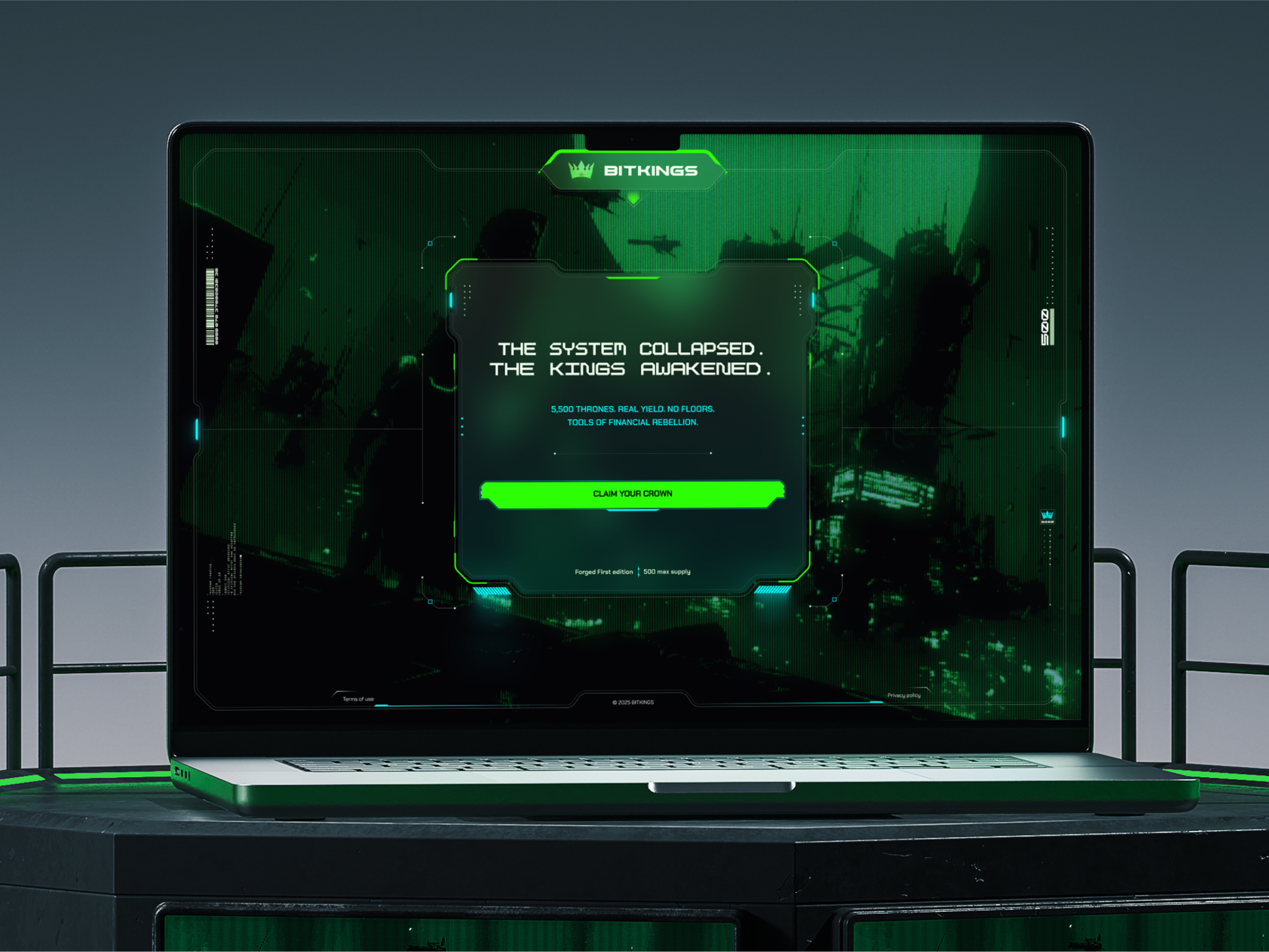 Bitkings 👑 bitcoin bitkings blender blockchain crypto dark dashboard interaction minimal mint scifi solana ui uidesign web3 website