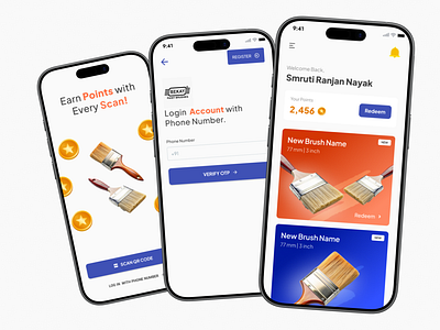 Scan - Points - Earn App Design app app design design points sm8uti ui ui ux design uiux web design
