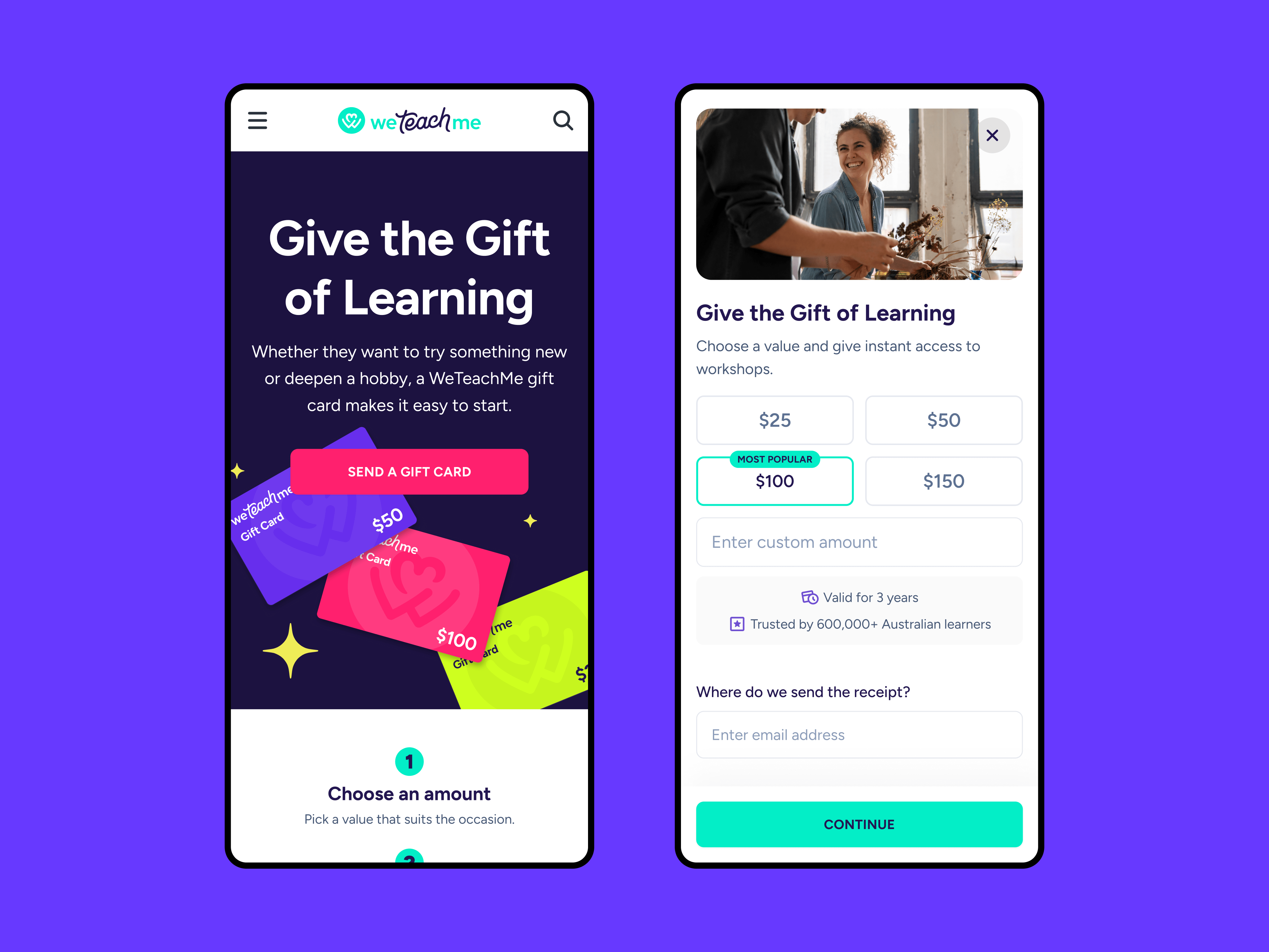 Gift Card Page for Class Marketplace branding design graphic design illustration ui ux vector