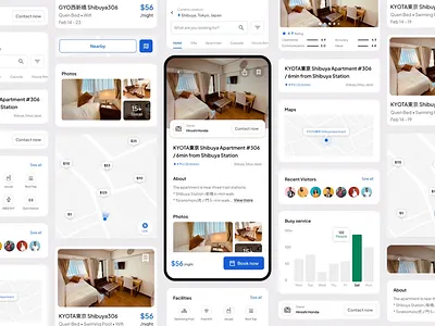 Veccesyen - Booking App 🔊 animation app ar booking clean design hotel maps mobile orenjidesignchallenge simple ui