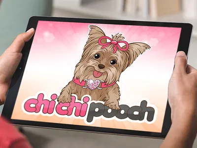 Pet Shop Mascot Illustration, Dog Cartoon with Brand Name 2d art beehaya brand name branding cartoon cute design dog illustration logo mascot pet shop vector