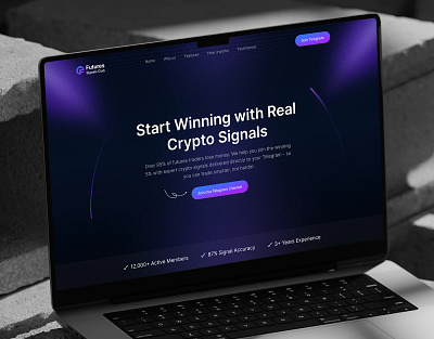 Crypto signal bot landing page bot crypto landing page crypto signal bot landing page crypto signals cryptocurrency landing page telegram bot ui web design