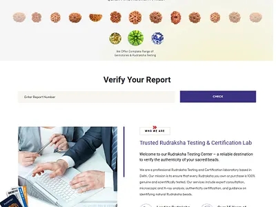 GRL Online – Rudraksha & Gemstone Testing Laboratory Website graphic design logo ui