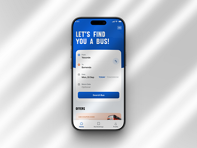 African Bus Booking mobile app minimal