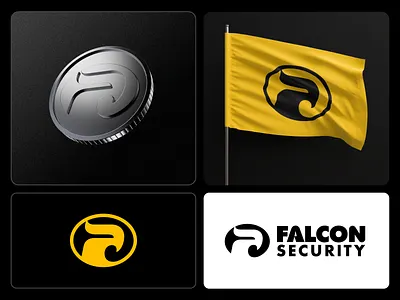 Falcon Security Visual Identity 3d agency america badge bird bold brand design branding classic coin custom eagle flag freedom logo mascot symbol timeless trademark type