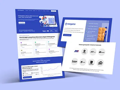 Landing Page Mengantar delivery design graphic design landing page logo package package delivery redesign typography ui ux vector website