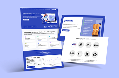 Landing Page Mengantar delivery design graphic design landing page logo package package delivery redesign typography ui ux vector website