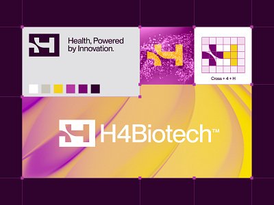 H4Biotech - Logo Design 4 bio branding cross dna future h health innovation jeroen van eerden letter mark logo medic modern logo design monogram science tech technology theraphy visual identity