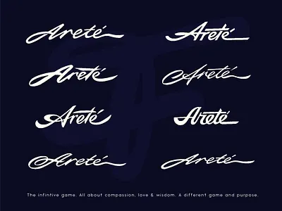 Arete : signature logotype process arete authentic calligraphy clean custom exploration flow fun iconic identity lettering logo logotype premium process script standout type unique