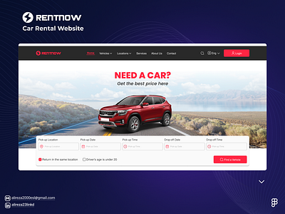 Car Rental Website car figma kia rental toyota ui ui design user interface ux vehicle website