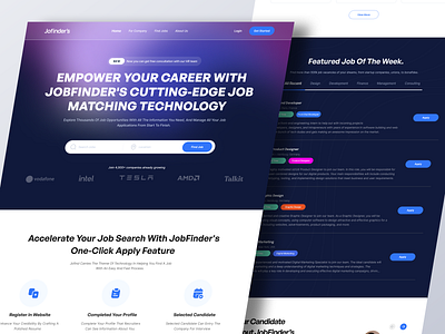 Jobfinder's - Job Finder Landing Page clean design employment hiring jobs jobsearch landing page recruitment ui ui design web design website