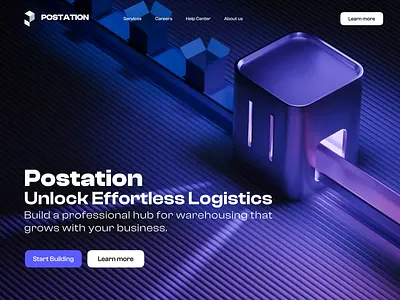Postation Landing Page UI/UX/3D Design 3d 3d animation 3d design amazon box delivery system design hero section illustration landing page logestic modern design motion graphics postal responsive shipping ui user panel ux visual effects